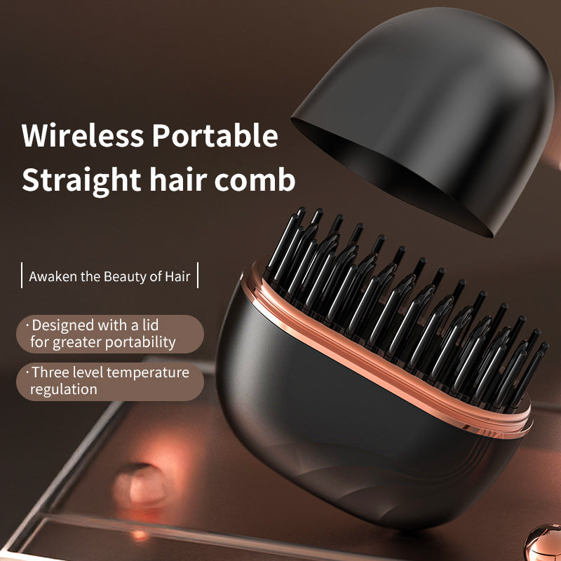 Mini Hair Straightening Comb - Rechargeable & Portable